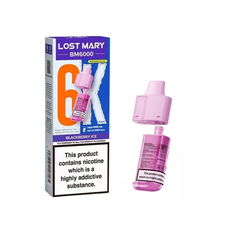 Lost Mary BM6000 Prefilled Pod blackberry ice for the lost mary bm6000 vape kit