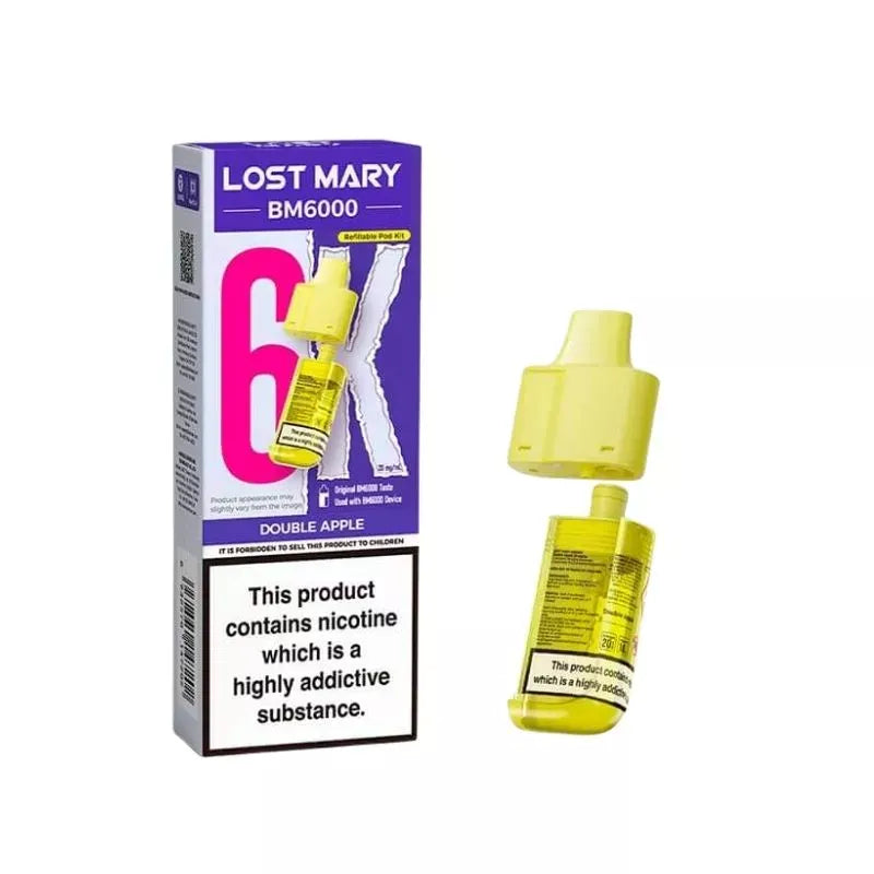 Lost Mary BM6000 Prefilled Pod double apple for the lost mary bm6000 vape kit