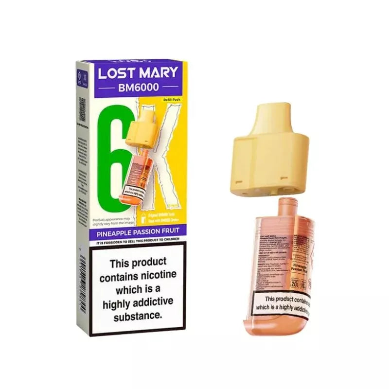 Lost Mary BM6000 Prefilled Pod pineapple passion fruit for the lost mary bm6000 vape kit