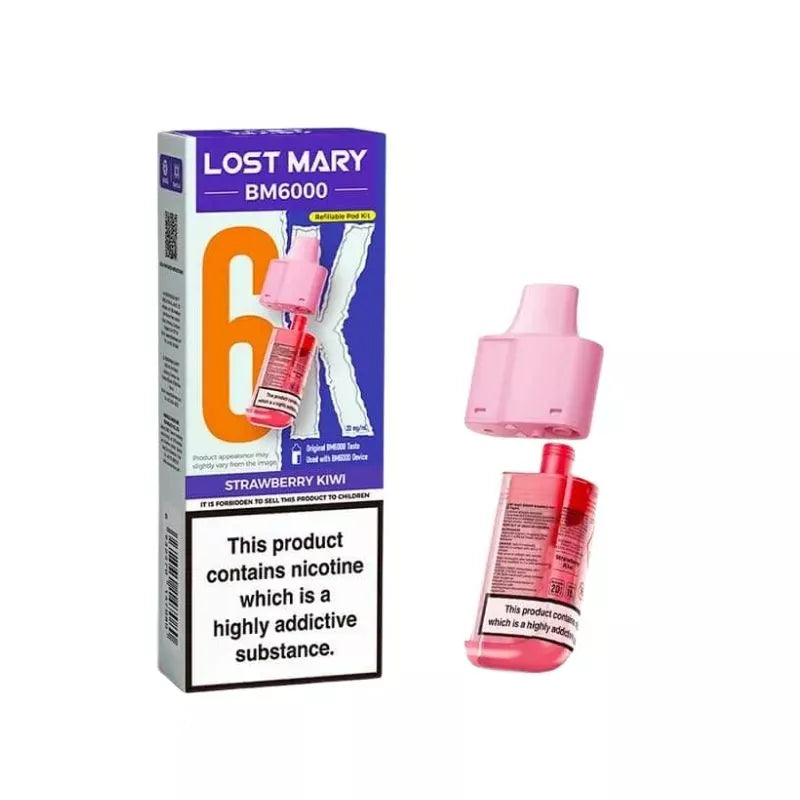 Lost Mary BM6000 Prefilled Pod strawberry kiwi for the lost mary bm6000 vape kit