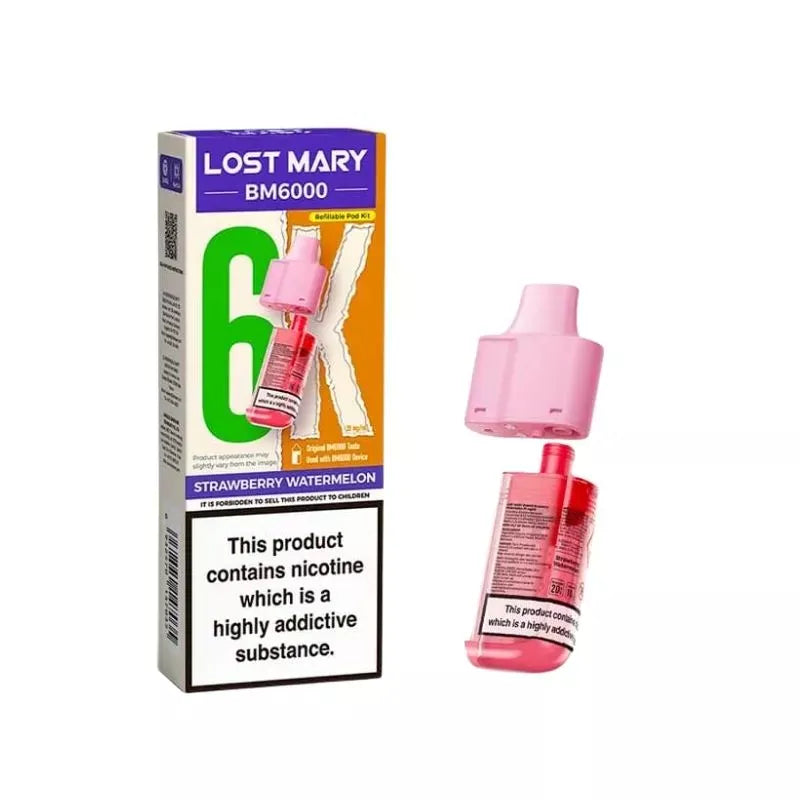 Lost Mary BM6000 Prefilled Pod strawberry watermelon for the lost mary bm6000 vape kit