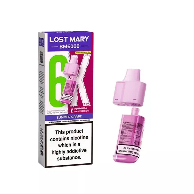 Lost Mary BM6000 Prefilled Pod summer grape for the lost mary bm6000 vape kit