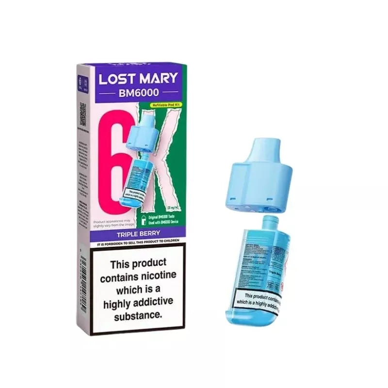 Lost Mary BM6000 Prefilled Pod triple berry for the lost mary bm6000 vape kit