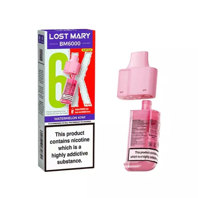 Lost Mary BM6000 Prefilled Pod watermelon kiwi flavour for the lost mary bm6000 vape kit