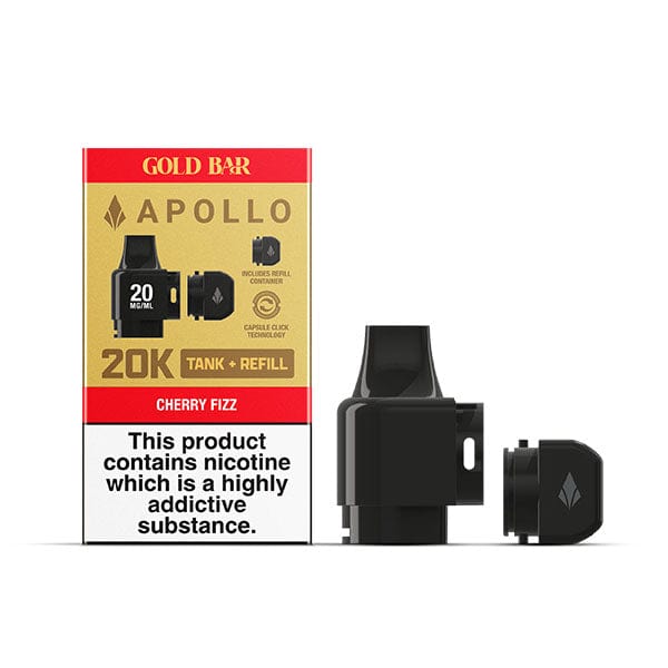 Pre-Filled Vape Devices Cherry Fizz Gold Bar Apollo 20K Prefilled Tank + Pod