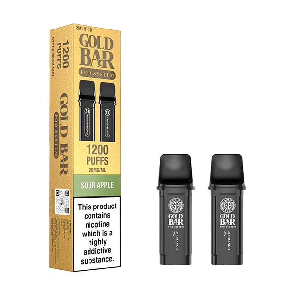 Pre-Filled Vape Devices Sour Apple Gold Bar Reload Pre-Filled Pods