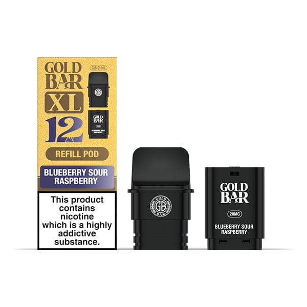 Replacement Pods Blueberry Sour Raspberry Gold Bar XL Refill Kit