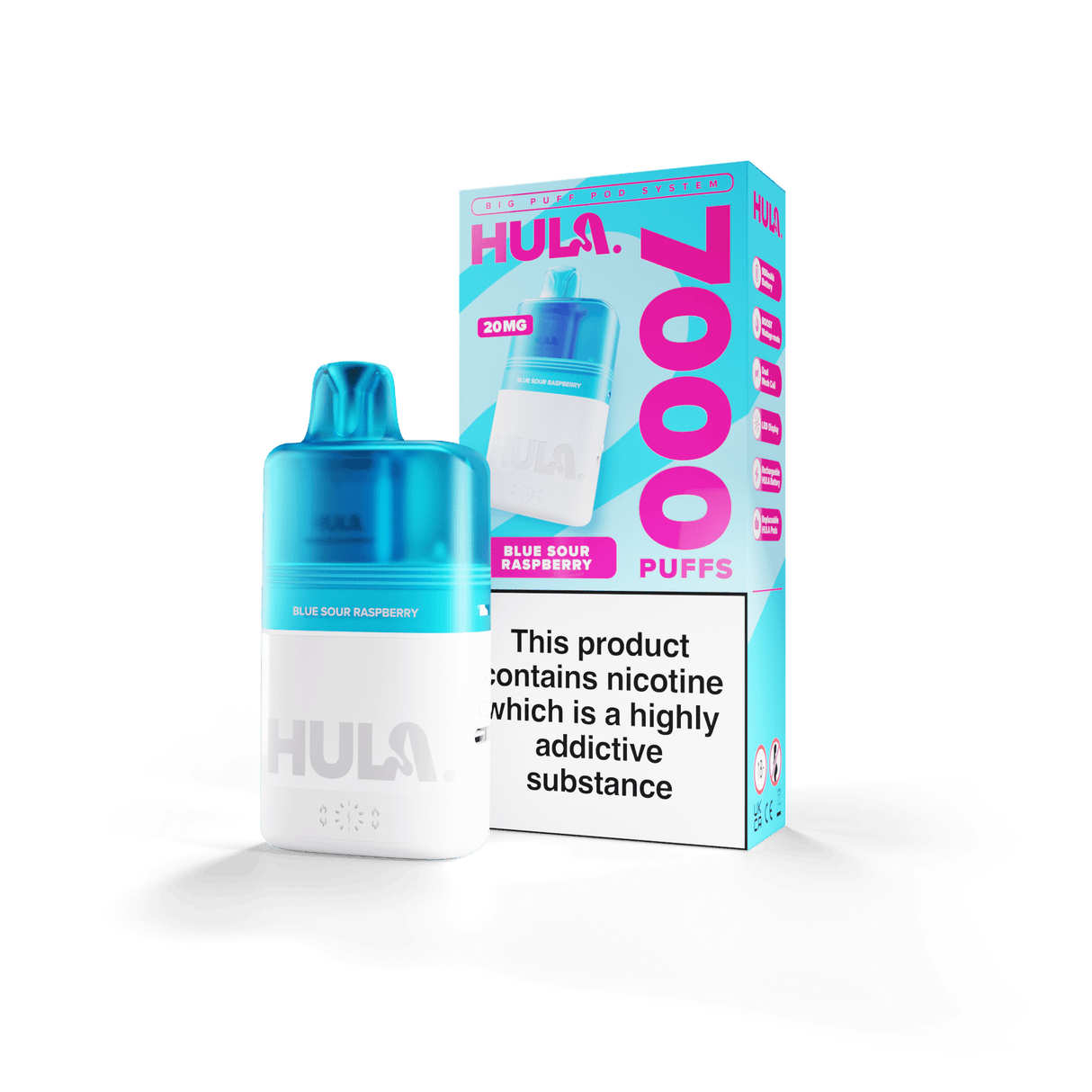 Disposable Vape Sticks Blue Sour Raspberry HULA Legal Big Puff Kit