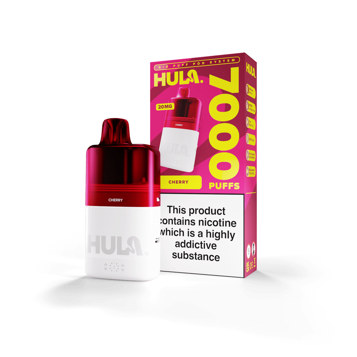 Disposable Vape Sticks Cherry HULA Legal Big Puff Kit