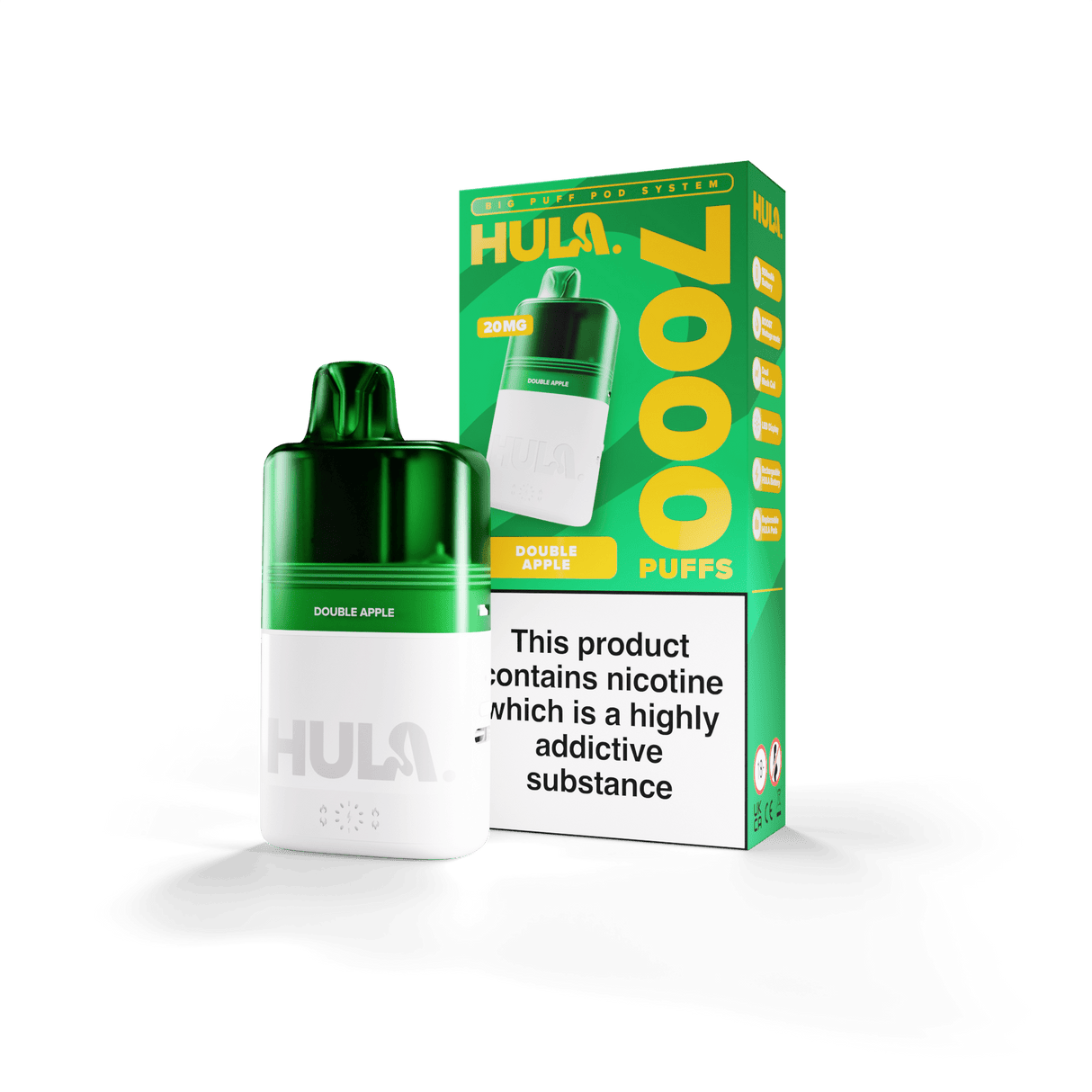 Disposable Vape Sticks Double Apple HULA Legal Big Puff Kit