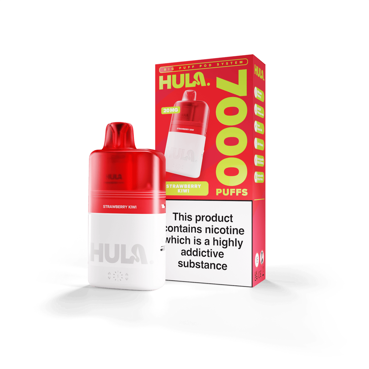 Disposable Vape Sticks Strawberry Kiwi HULA Legal Big Puff Kit