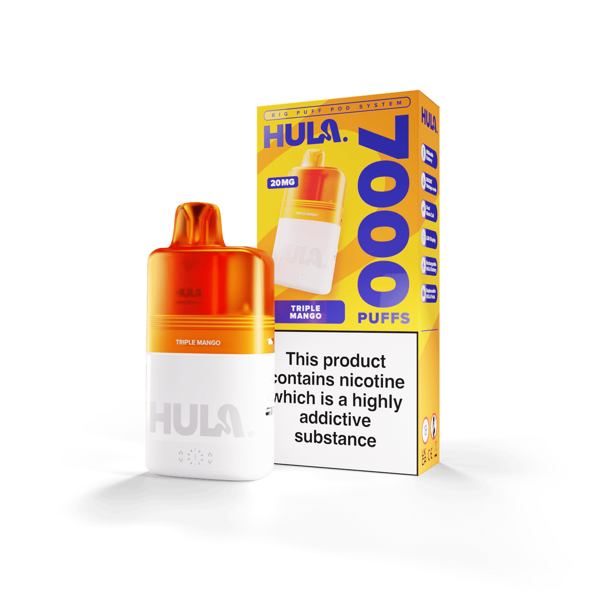 Disposable Vape Sticks Triple Mango HULA Legal Big Puff Kit