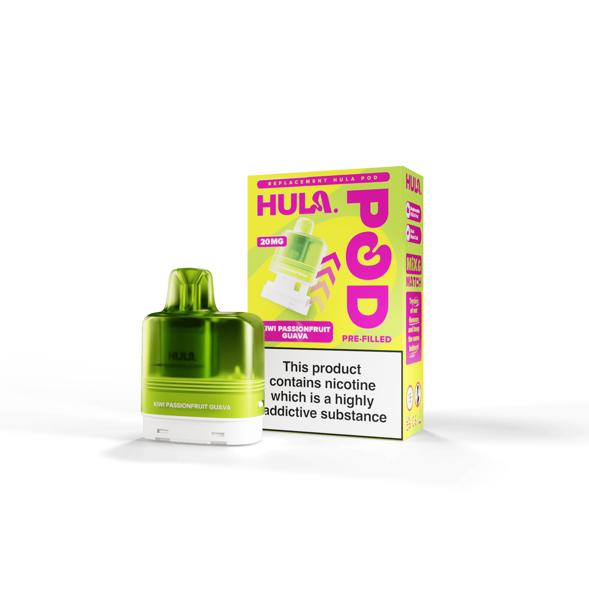 Replacement Pods Kiwi Passion Fruit Guava HULA Replacement Pre-Filled Pod