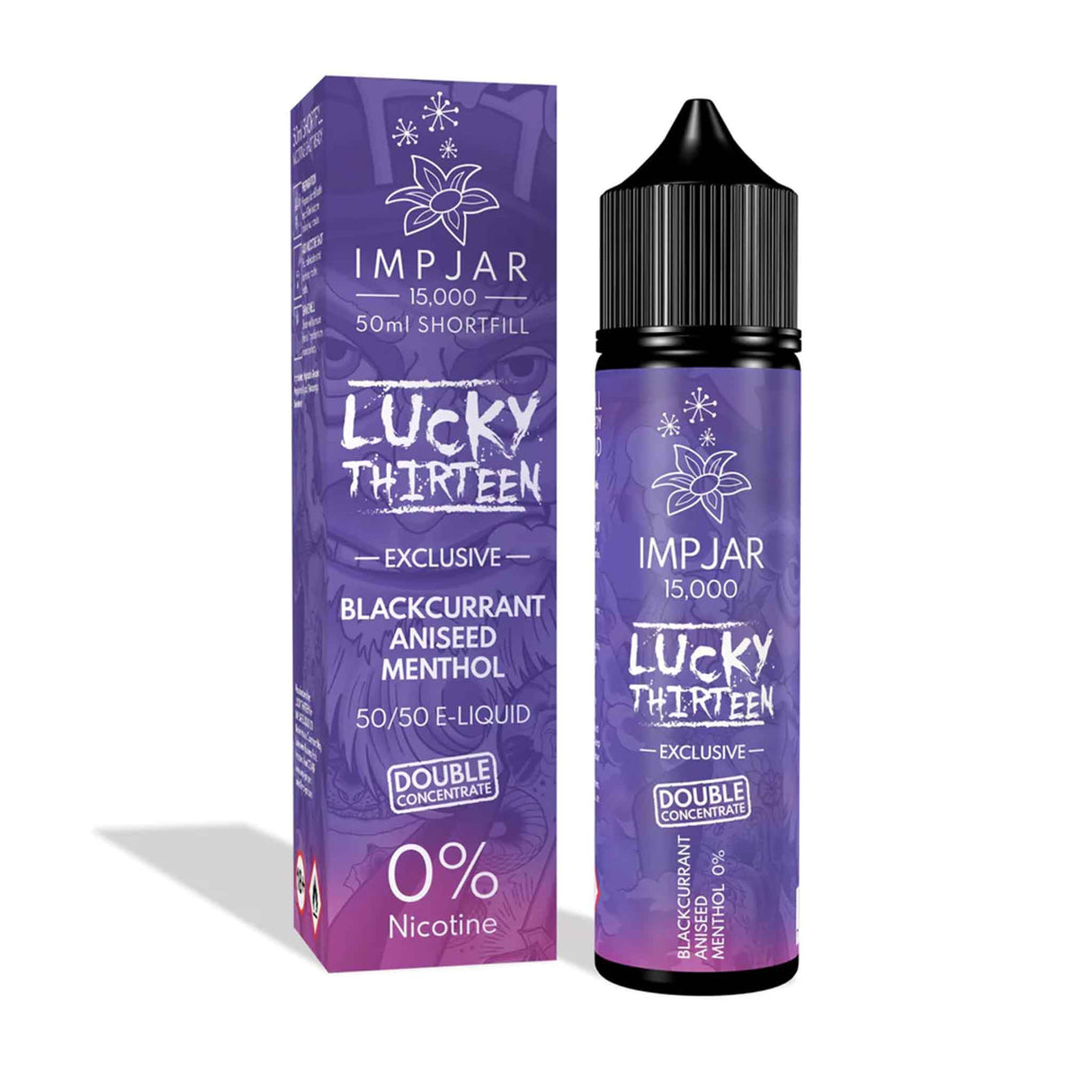 50/50 Shortfill Blackcurrant Aniseed & Menthol Imp Jar x Lucky Thirteen Shortfill