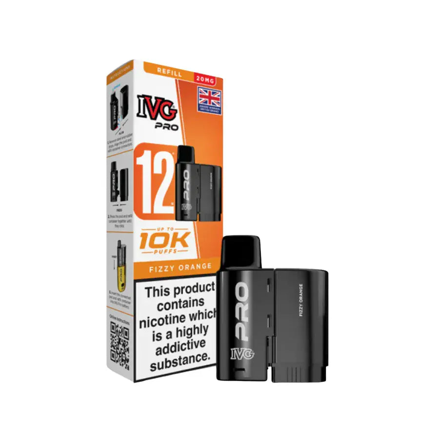 Prefilled Pods FIZZY ORANGE IVG Pro 12 Replacement Refill Pods