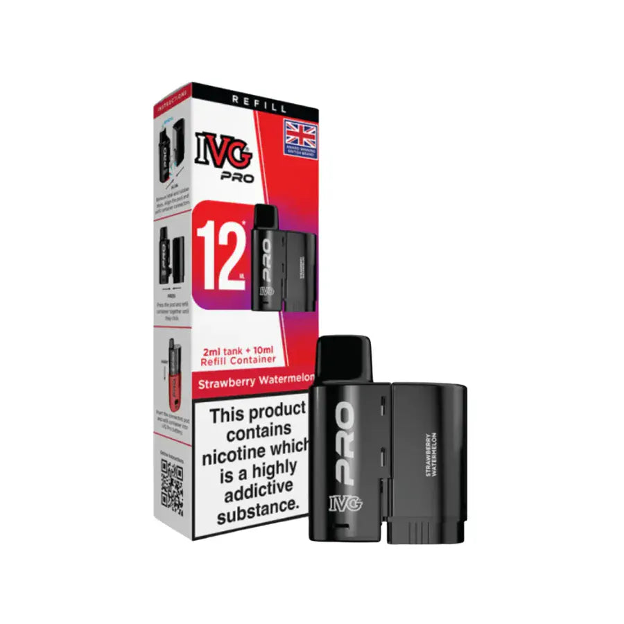 Prefilled Pods STRAWBERRY WATERMELON IVG Pro 12 Replacement Refill Pods