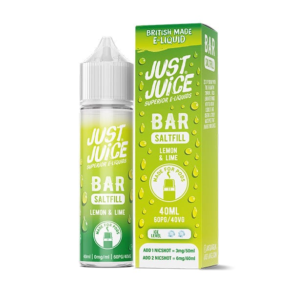 50/50 Shortfill Lemon & Lime Just Juice Bar Saltfill 40ml E-Liquid