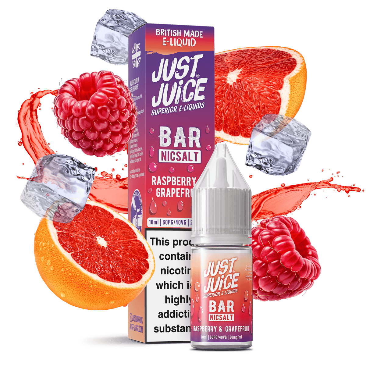 Nic Salts Raspberry Grapefruit / 5mg Just Juice Bar Nic Salt
