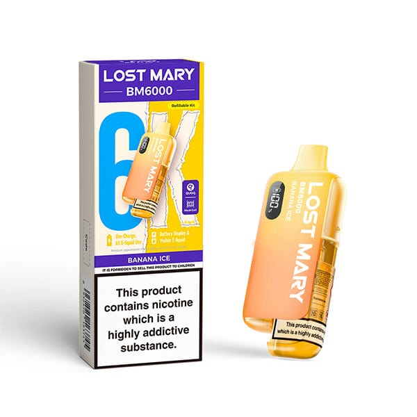 Disposable Vape Sticks Banana Ice Lost Mary BM6000 Compliant Vape Kit