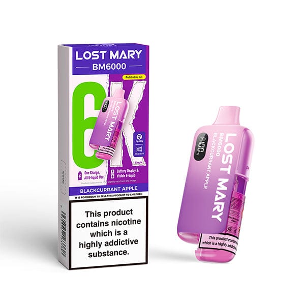 Disposable Vape Sticks Blackcurrant Apple Lost Mary BM6000 Compliant Vape Kit