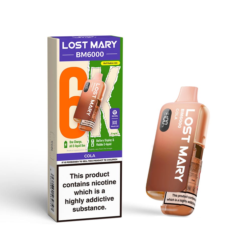 Disposable Vape Sticks Cola Lost Mary BM6000 Compliant Vape Kit