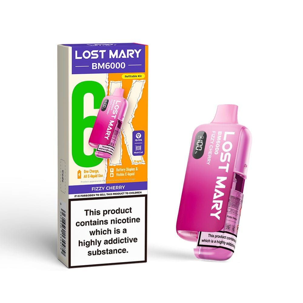 Disposable Vape Sticks Fizzy Cherry Lost Mary BM6000 Compliant Vape Kit