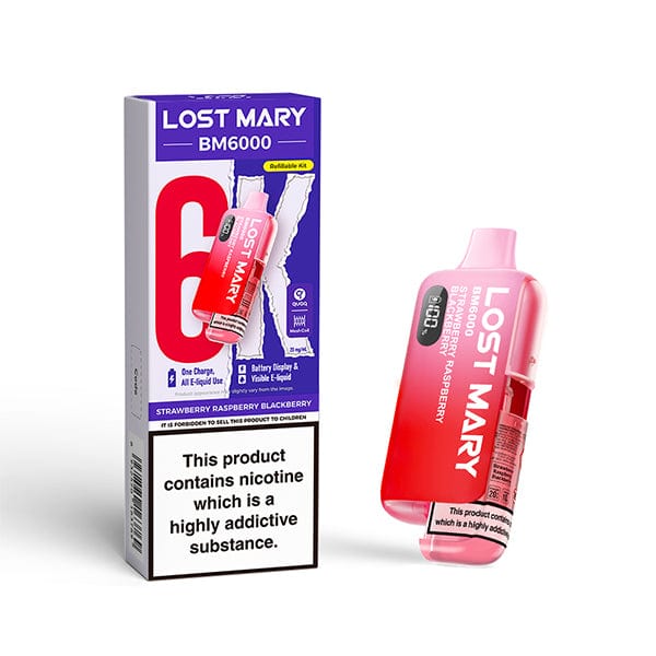 Disposable Vape Sticks Strawberry Raspberry Blackberry Lost Mary BM6000 Compliant Vape Kit