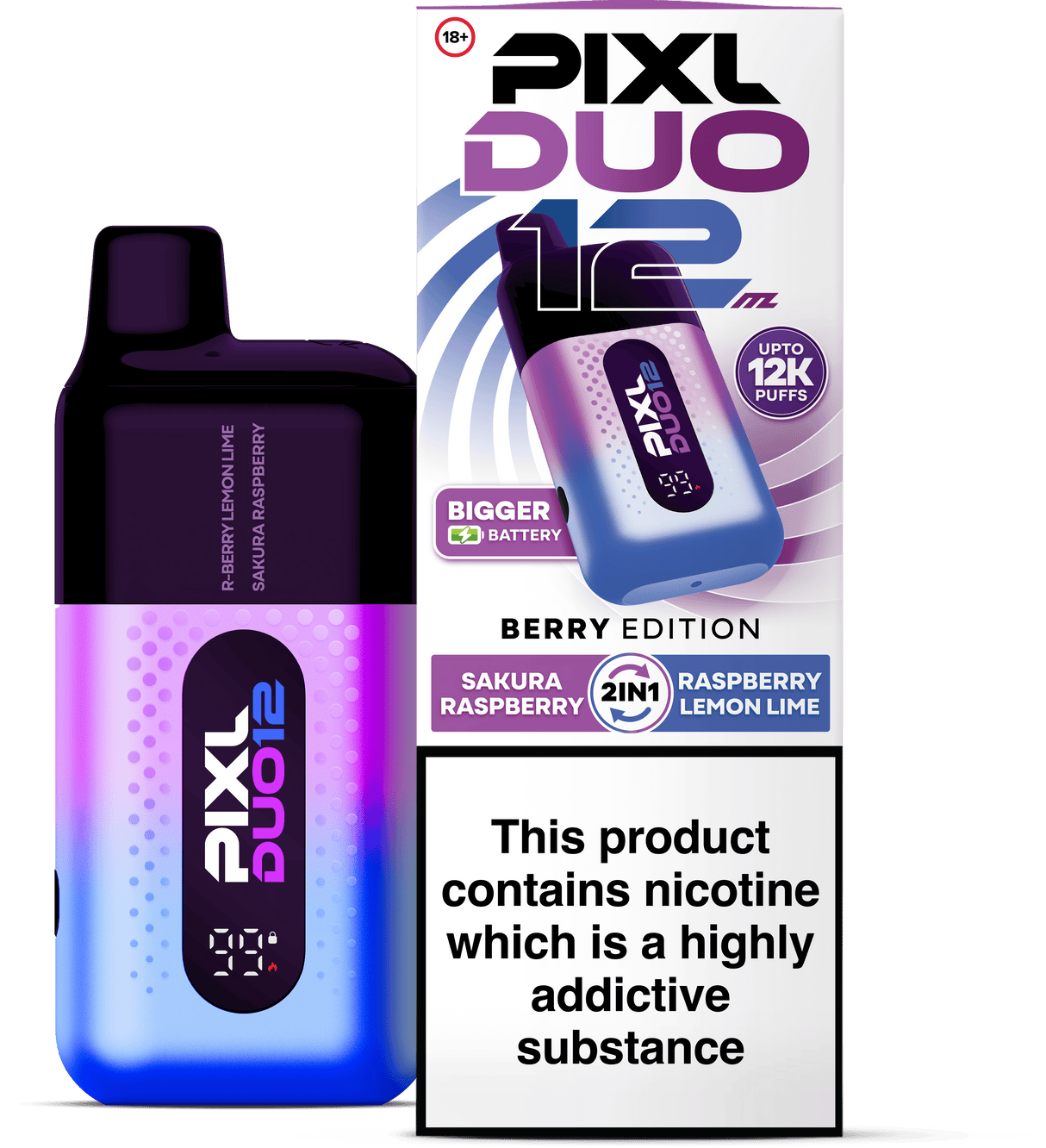 Disposable Vape Sticks Berry Edition (COMING SOON) Pixl Duo 12 6K Vape Kit