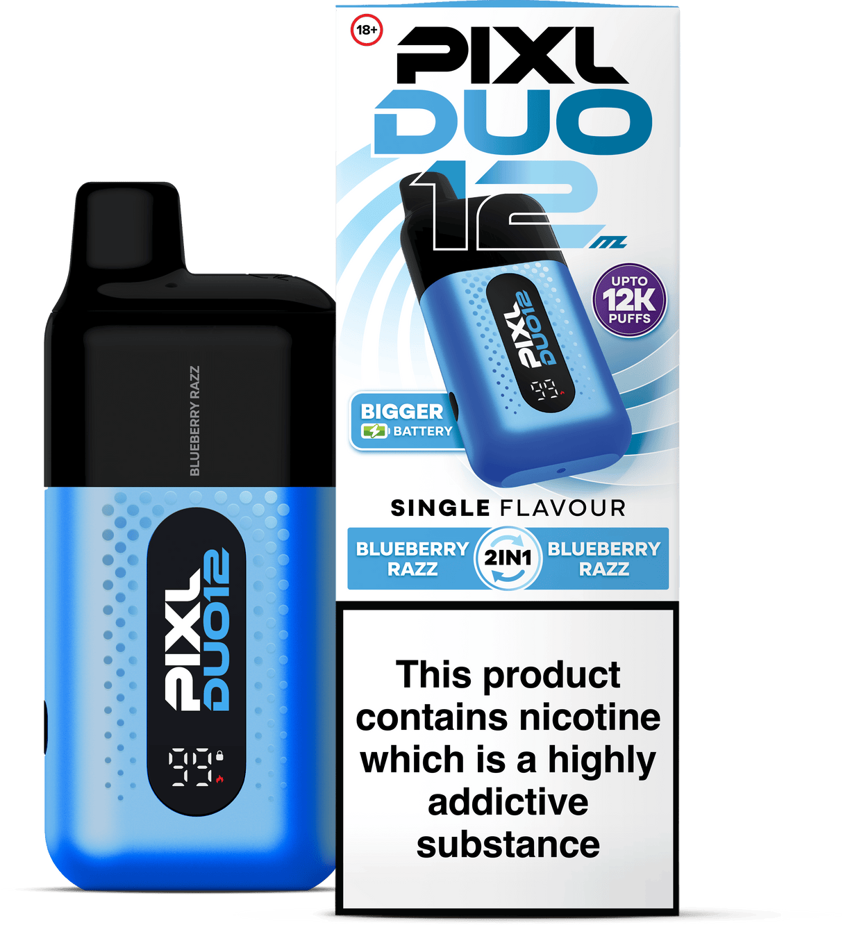Disposable Vape Sticks Blueberry Razz(COMING SOON) Pixl Duo 12 6K Vape Kit