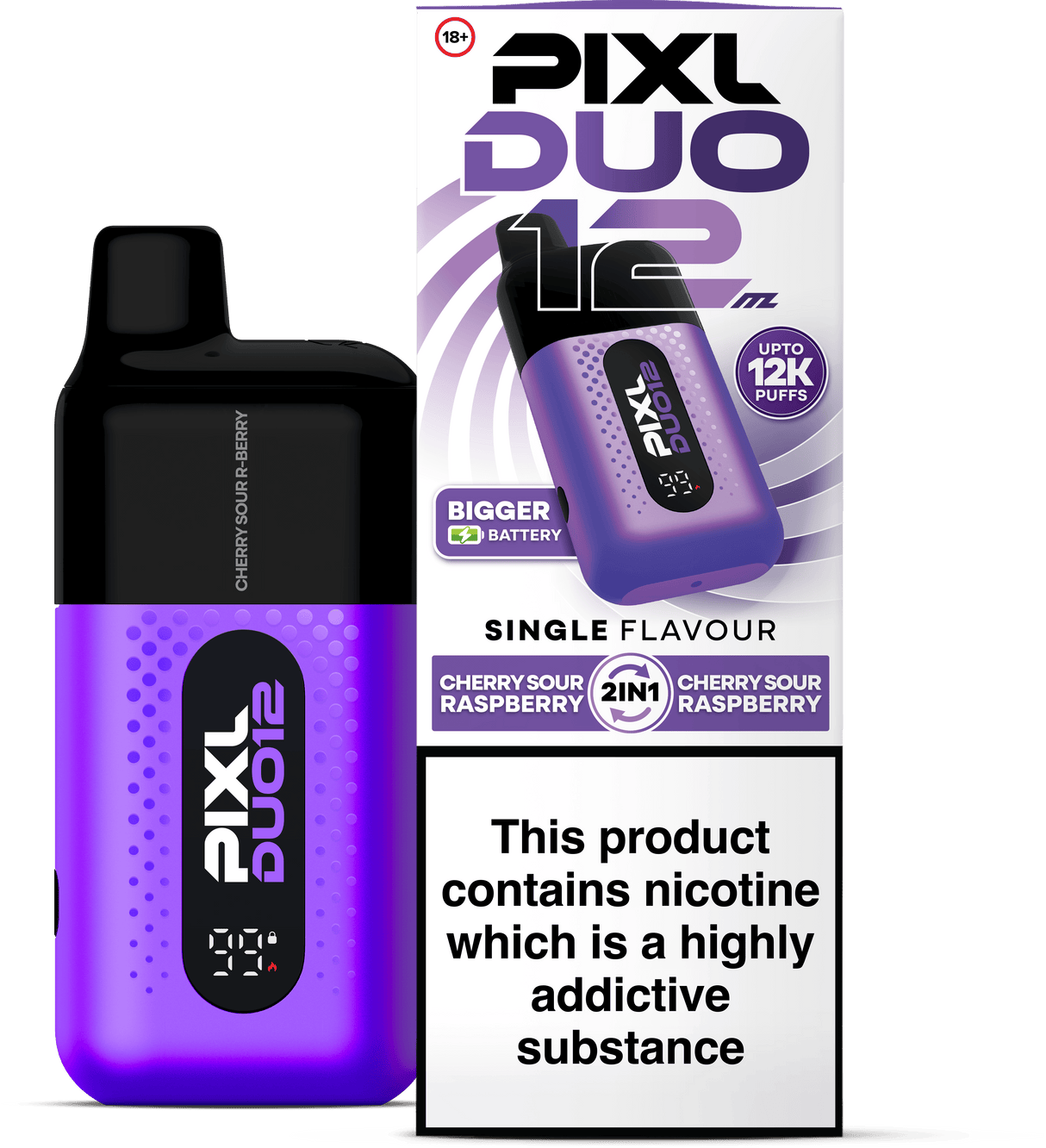 Disposable Vape Sticks Cherry Sour Raspberry (COMING SOON) Pixl Duo 12 6K Vape Kit