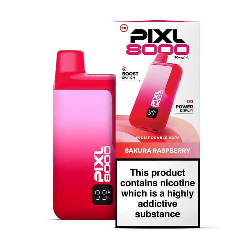 Disposable Vape Sticks Sakura Raspberry (Coming Soon) PIXL 8000 Prefilled Pod Kit