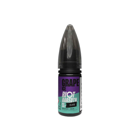 Nic Salts Grape Ice Riot Bar Edition Nicotine Free E-Liquids