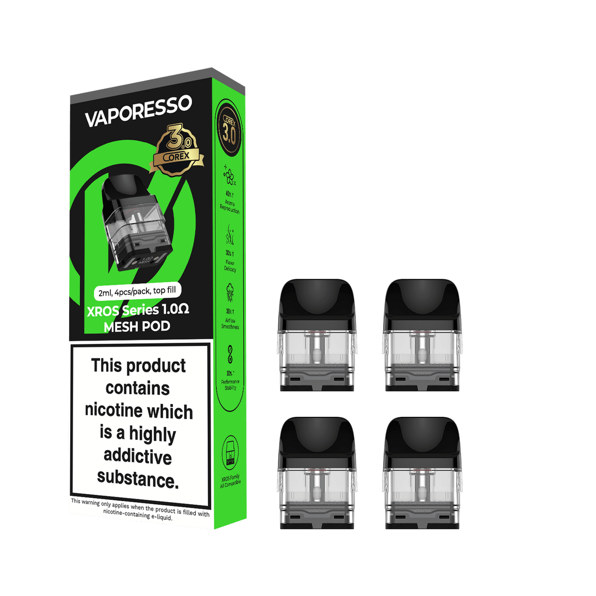 Empty Replacement Pods 1.0 Ohm Vaporesso XROS Corex 3.0 Replacement Pods