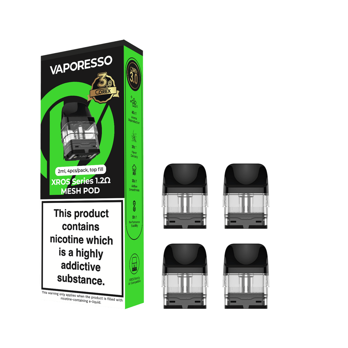 Empty Replacement Pods 1.2 Ohm Vaporesso XROS Corex 3.0 Replacement Pods