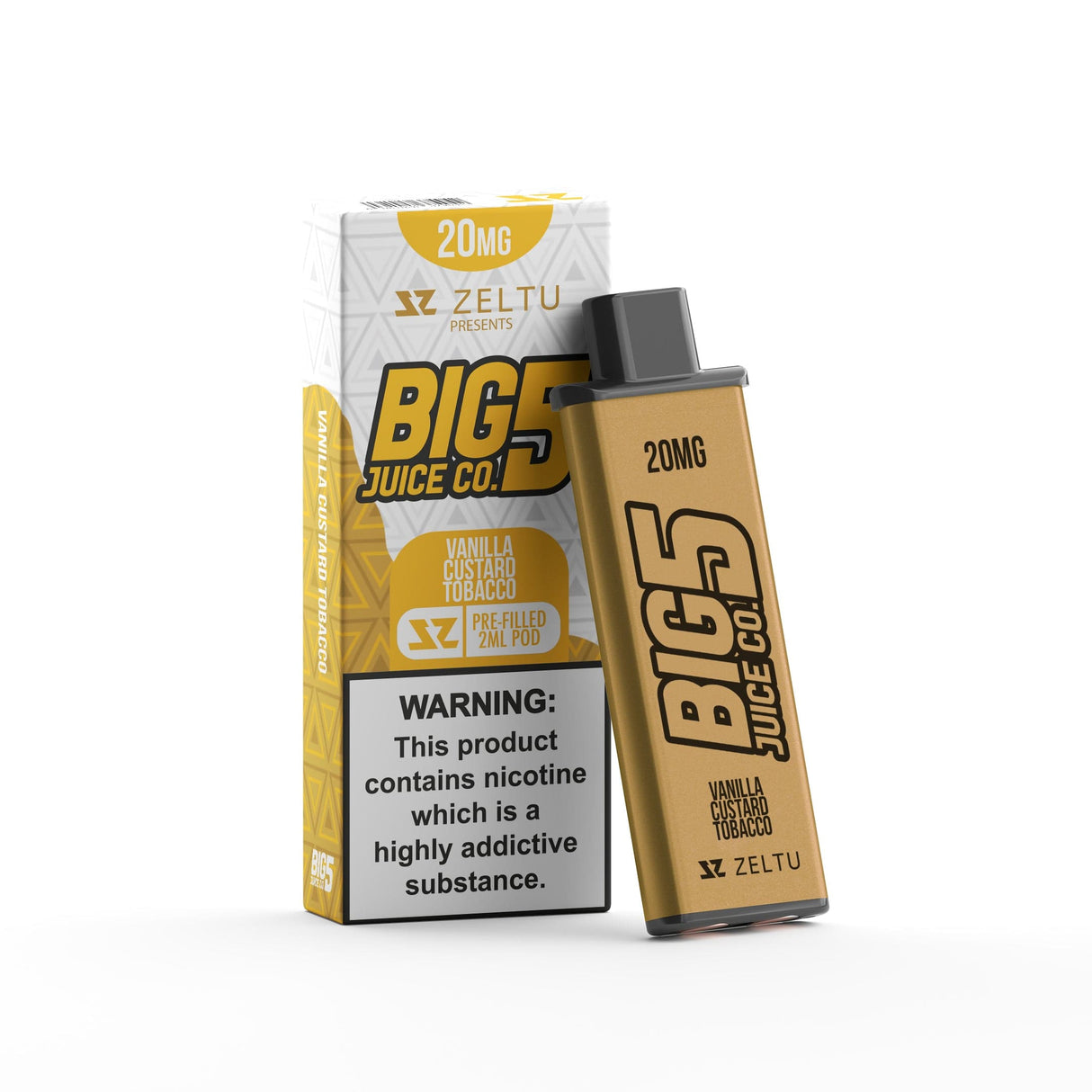 Pre-Filled Vape Devices Big5 - Vanilla Custard Tobacco / 10mg Zeltu X3 Pre-Filled Pods