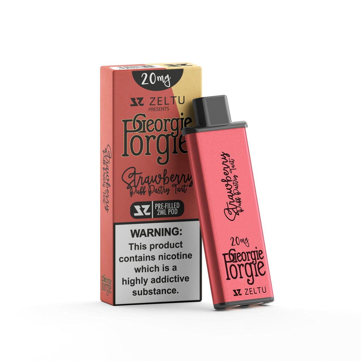 Pre-Filled Vape Devices Georgie Porgie - Strawberry Puff Pastry Tart / 10mg Zeltu X3 Pre-Filled Pods