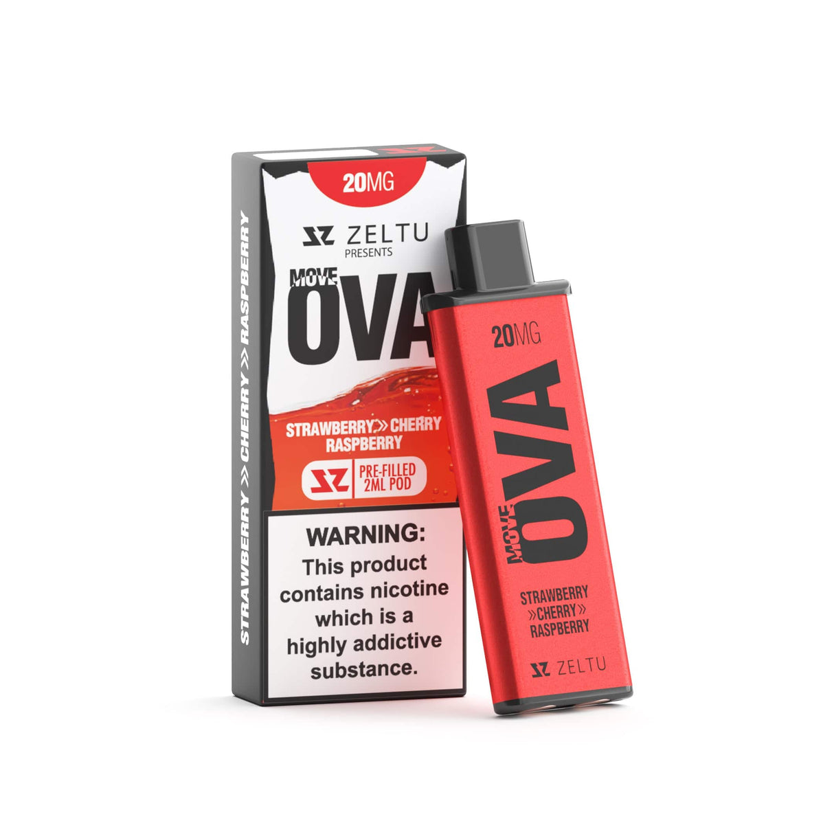 Pre-Filled Vape Devices Move Ova - Strawberry Cherry Raspberry / 10mg Zeltu X3 Pre-Filled Pods