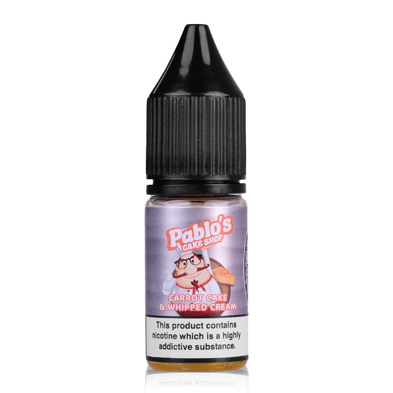 Pablos Cake Shop Nic Salts Carrot Cake & Whipped Cream / 10mg Pablos Cake Shop Nic Salt E-Liquids | 10 Flavours