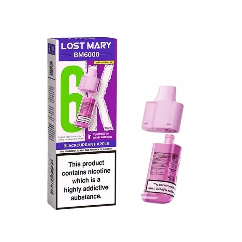 Lost Mary BM6000 Prefilled Pod blackcurrant apple for the lost mary bm6000 vape kit