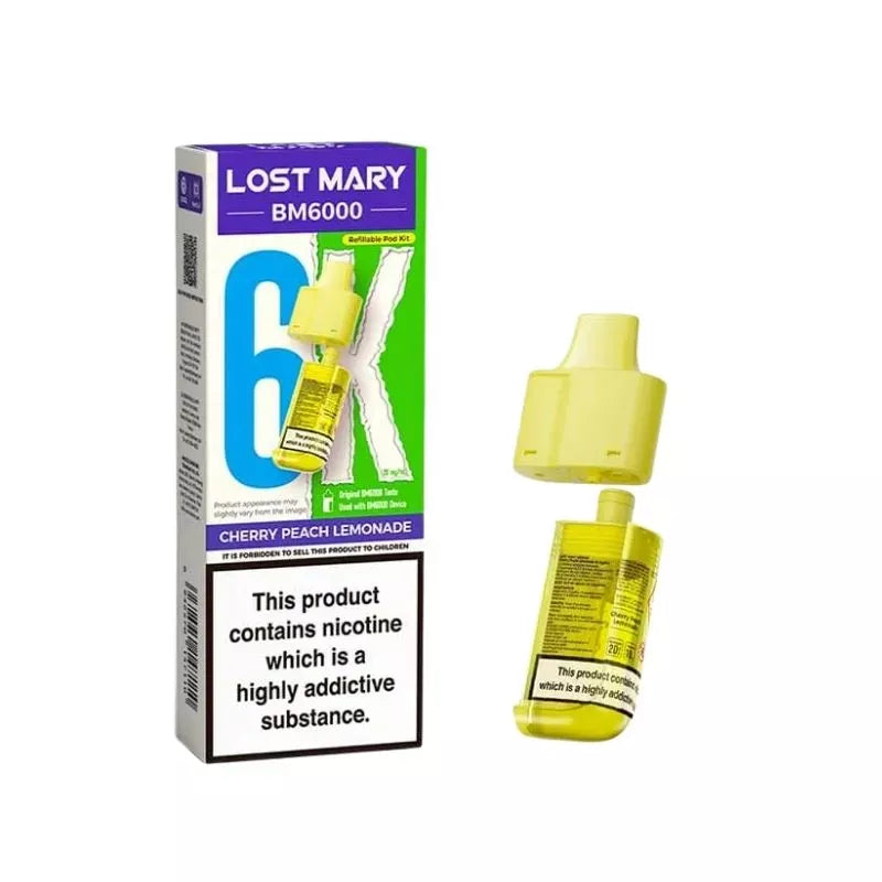 Lost Mary BM6000 Prefilled Pod cherry peach lemonade for the lost mary bm6000 vape kit
