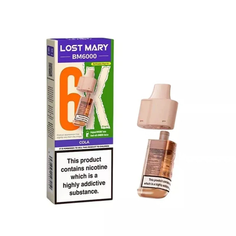 Lost Mary BM6000 Prefilled Pod cola for the lost mary bm6000 vape kit