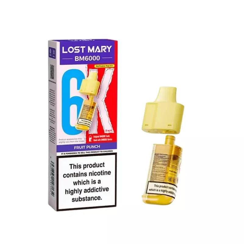 Lost Mary BM6000 Prefilled Pod fruit punch for the lost mary bm6000 vape kit