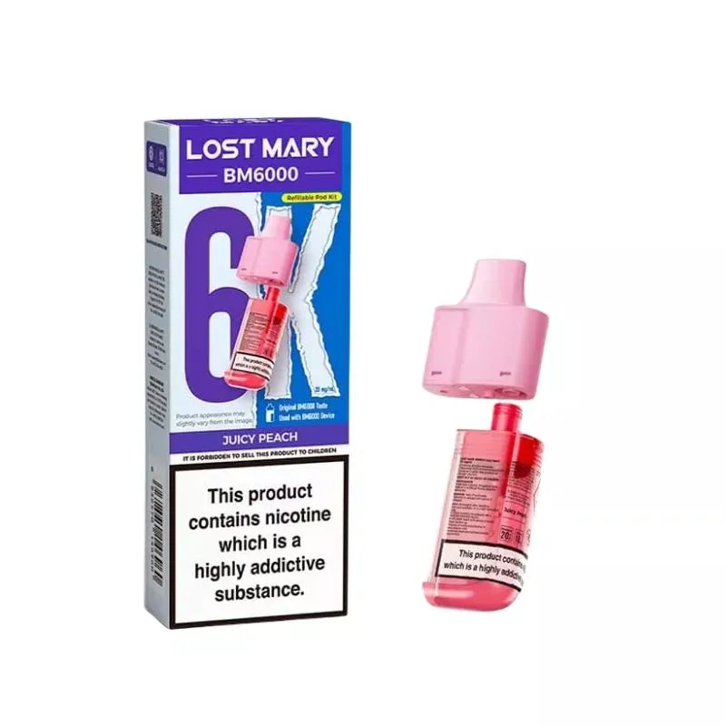 Lost Mary BM6000 Prefilled Pod juicy peach for the lost mary bm6000 vape kit