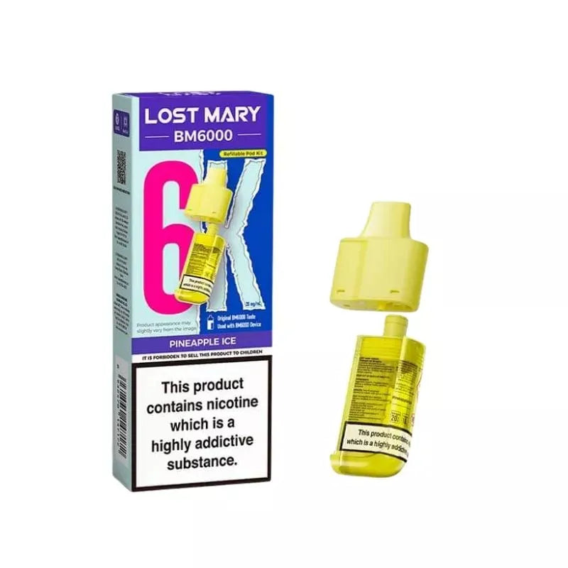 Lost Mary BM6000 Prefilled Pod pineapple ice for the lost mary bm6000 vape kit