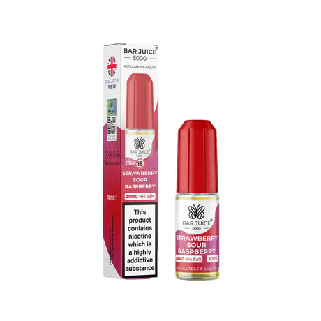 Strawberry Sour Raspberry Nic Salt By Bar Juice 5000 10ml E-liquid