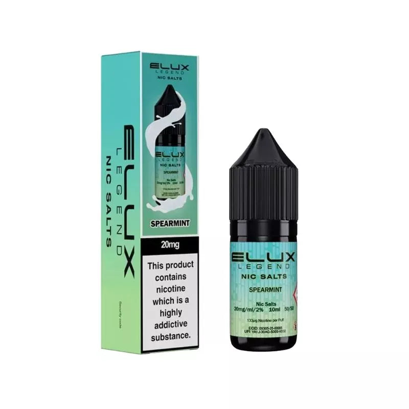 10ml Eliquids 10MG Spearmint Nic Salt By Elux Legend