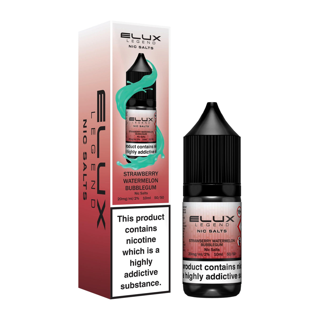 Nic Salts Strawberry Watermelon Bubblegum / 10mg Elux Legend Nic Salt Eliquid 10ml