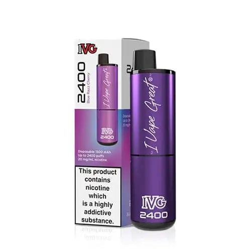 Disposable Vape Sticks Blue Razz Cherry IVG 2400 Puff Disposable Vape