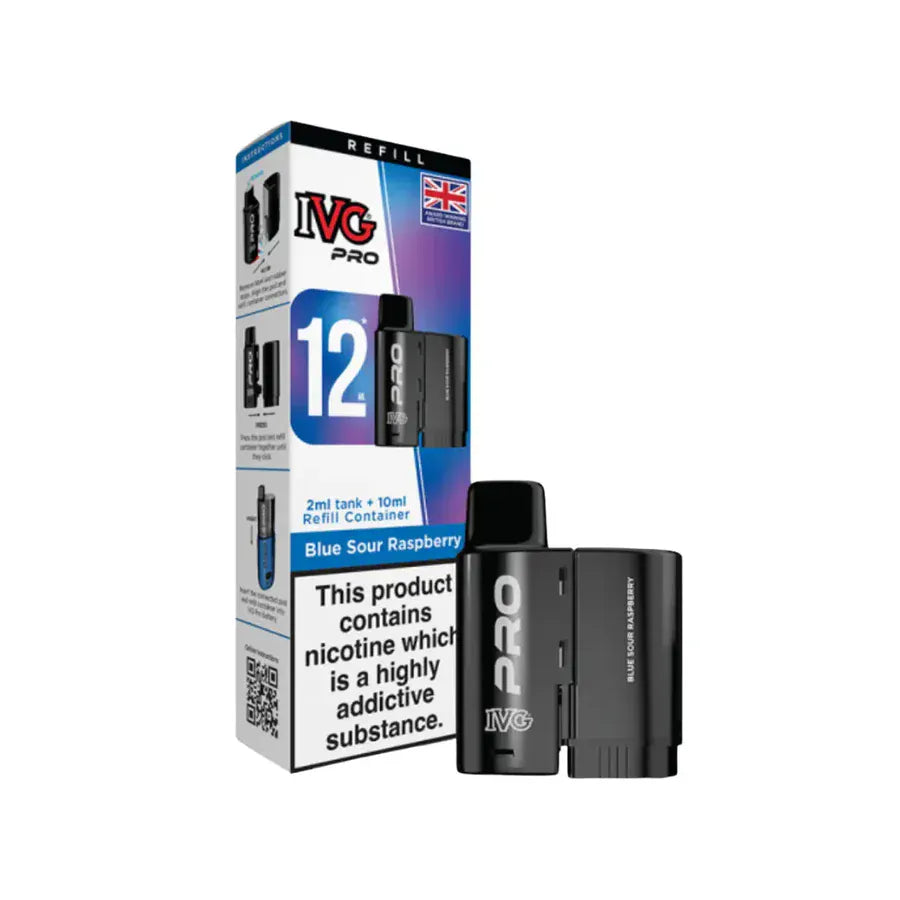 Prefilled Pods BLUE SOUR RASPBERRY IVG Pro 12 Replacement Refill Pods
