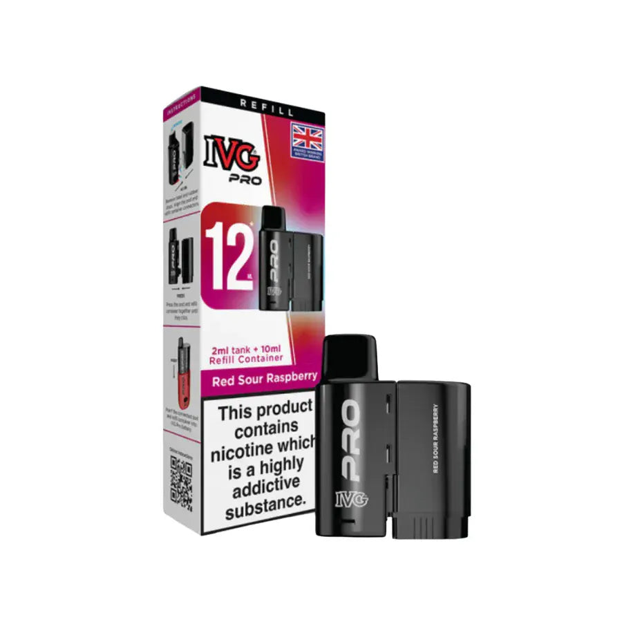 Prefilled Pods RED SOUR RASPBERRY IVG Pro 12 Replacement Refill Pods